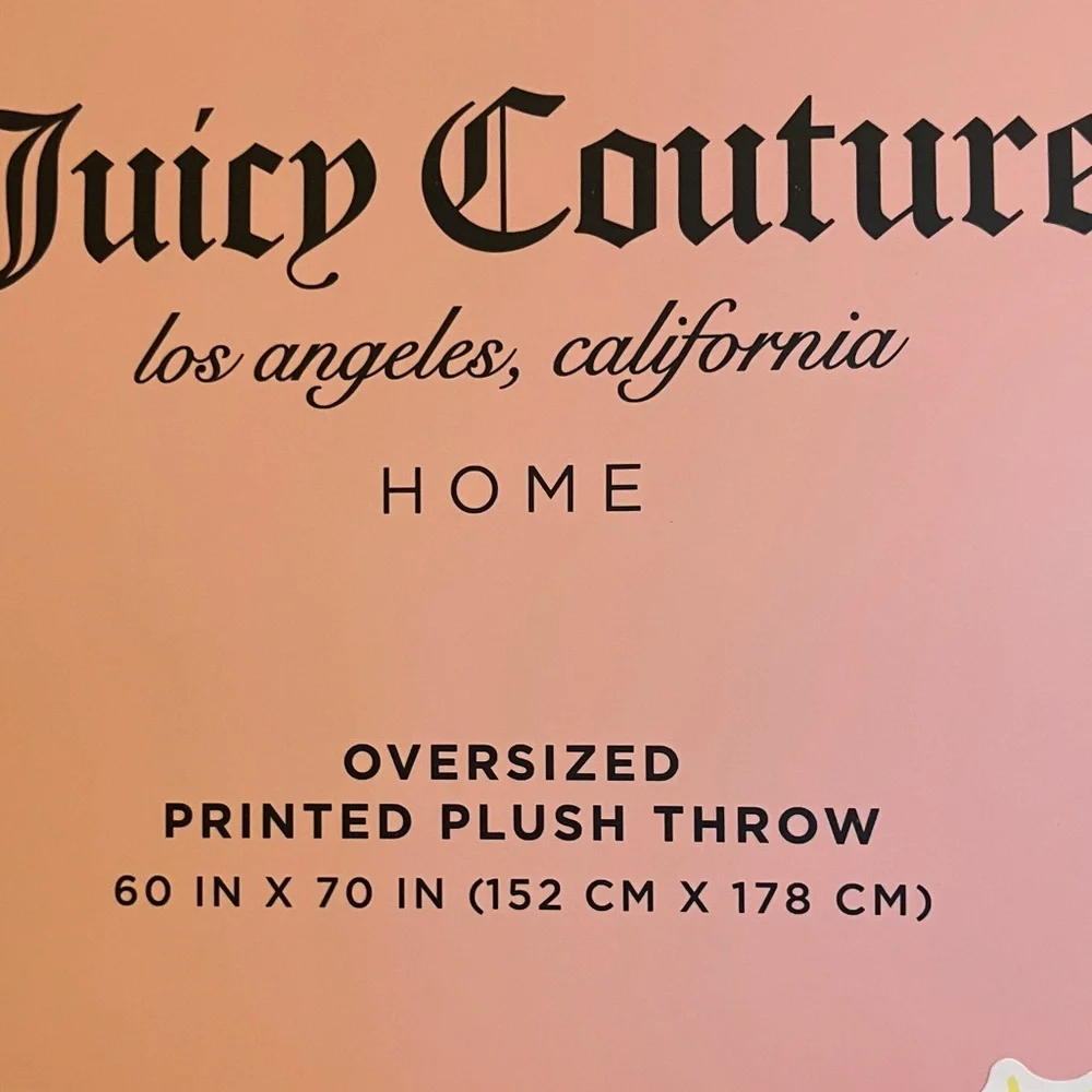 🍒Juicy Couture oversized soft plush throw blanket NWT - Picture 12 of 13